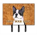 Carolines Treasures Carolines Treasures SS4884TH68 6 x 9 in. Boston Terrier Wipe Your Paws Leash or Key Holder SS4884TH68